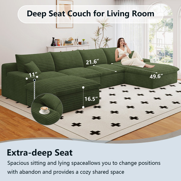 Latitude Run® 135.9" Cloud Modular Sectional Couch with 1 Ottoman ...