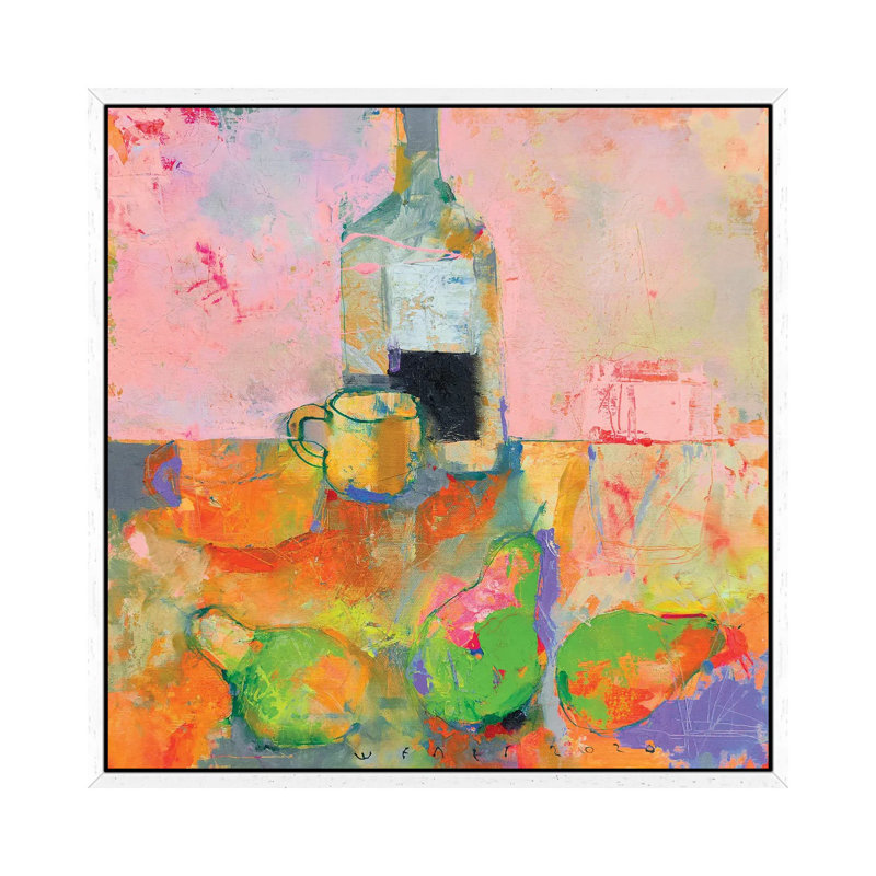 Three pears 1 Piece Painting on Canvas, 45.72 cm H x 45.72 cm W, White Framed