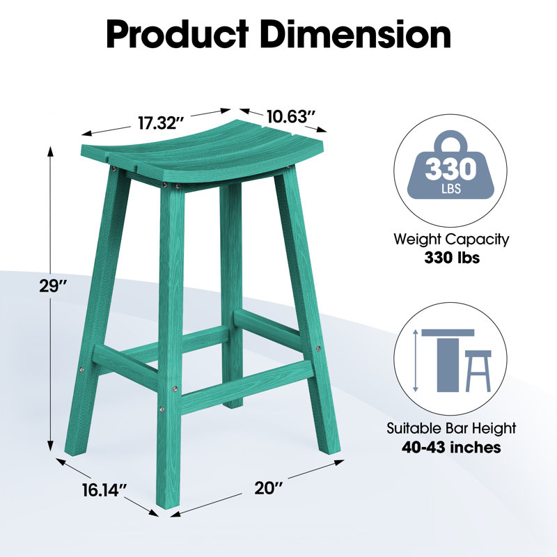 Tabouret de comptoir de cuisine Backless, Bleu lac, 29"