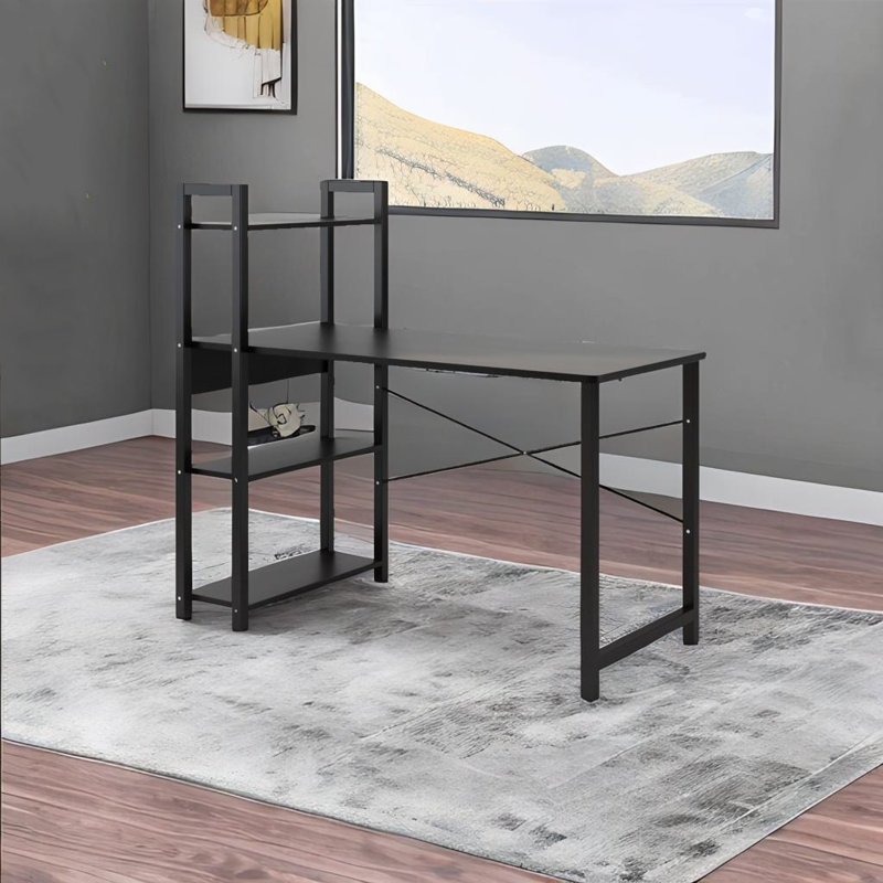 Computer Desk With 4 Tier Shelves