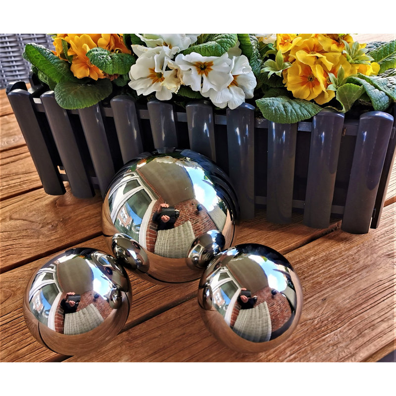 Davontre Stainless Steel Gazing Ball, Polished