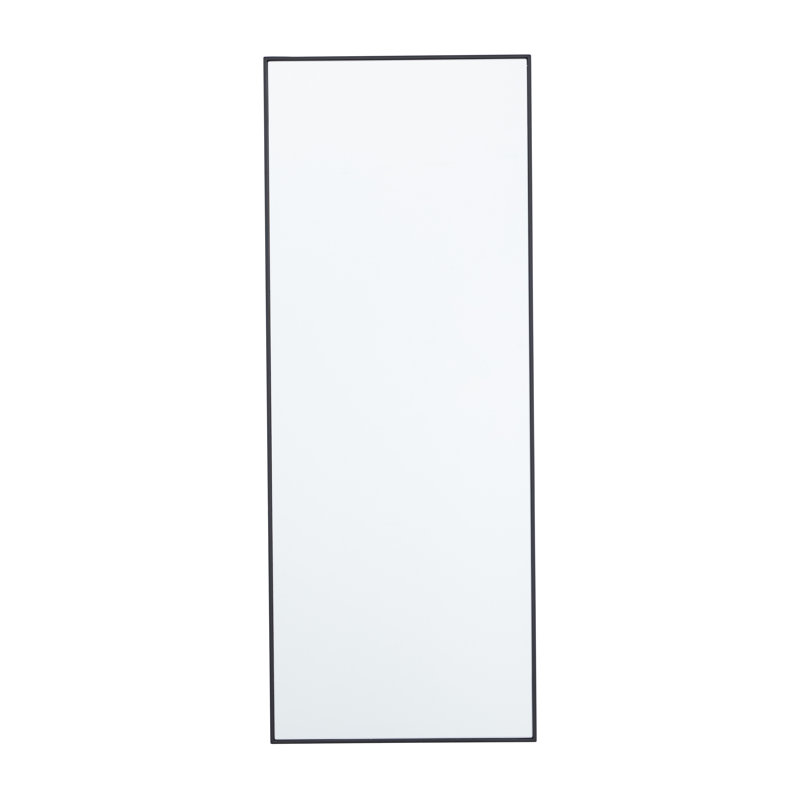 Cloe Wood Wall Mirror, Black, 36" x 14"