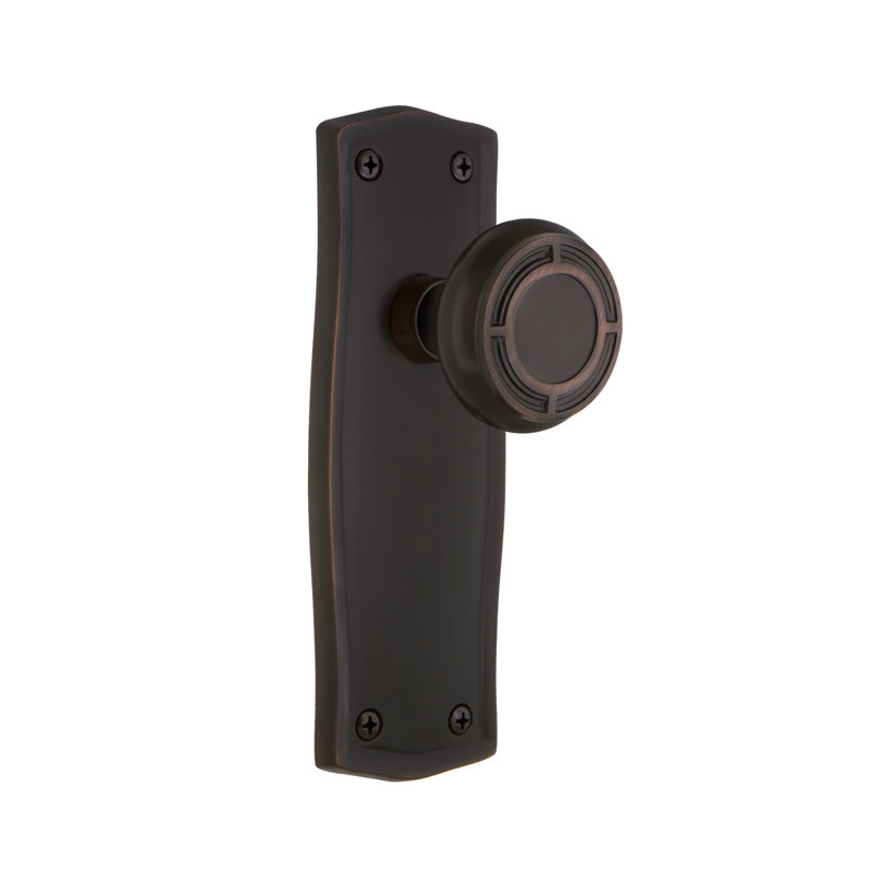 Prairie Plate with Mission Door Knob, 2 3/4, Timeless Bronze