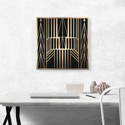 «Tan Yellow Lines», impression géométrique sur toile tendue