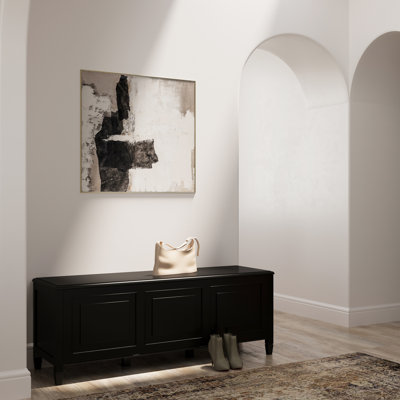 Connaught 51"W Solid Wood Storage Bench Trunk with Lift-Top Lid and 3 Storage Compartments