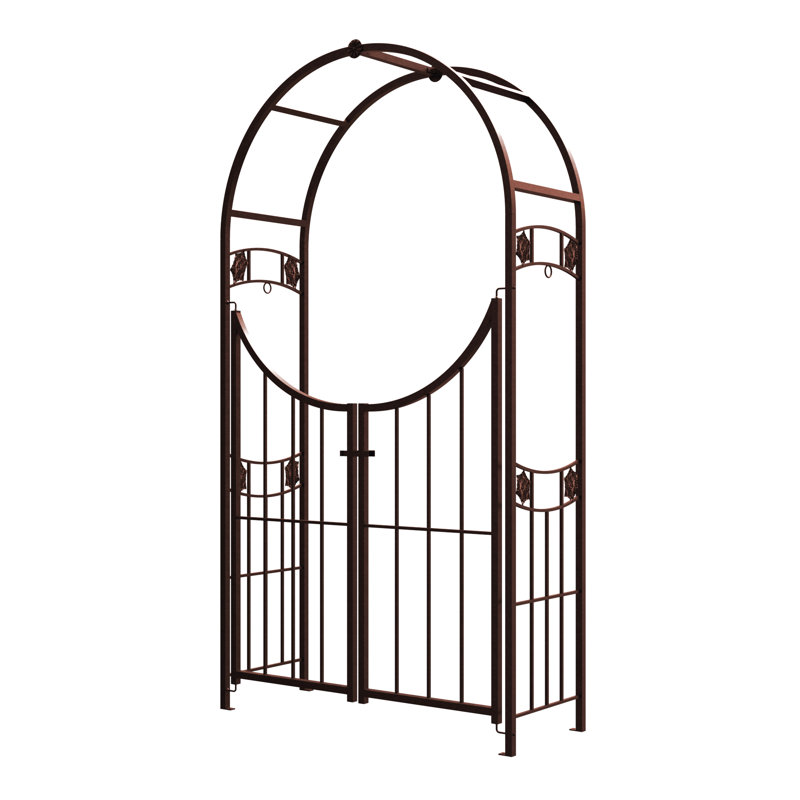Putnamville 127cm W x 45cm D Steel Arbour in Brown