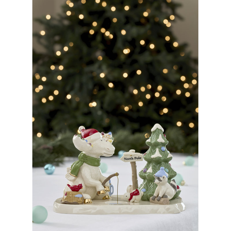 Lenox Marcel The Moose Fishing Figurine