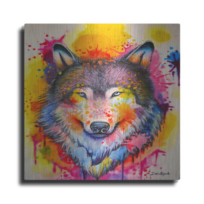 «Wolf Splash Colors» par Ivan Negrete sur métal