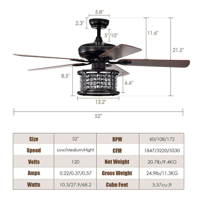 Daneleigh Ceiling Fan with Light Kit