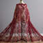 LEA - Écharpe de fenêtre transparente en dentelle bourgogne de 144 pouces pour un décor rétro-125524765-93022123