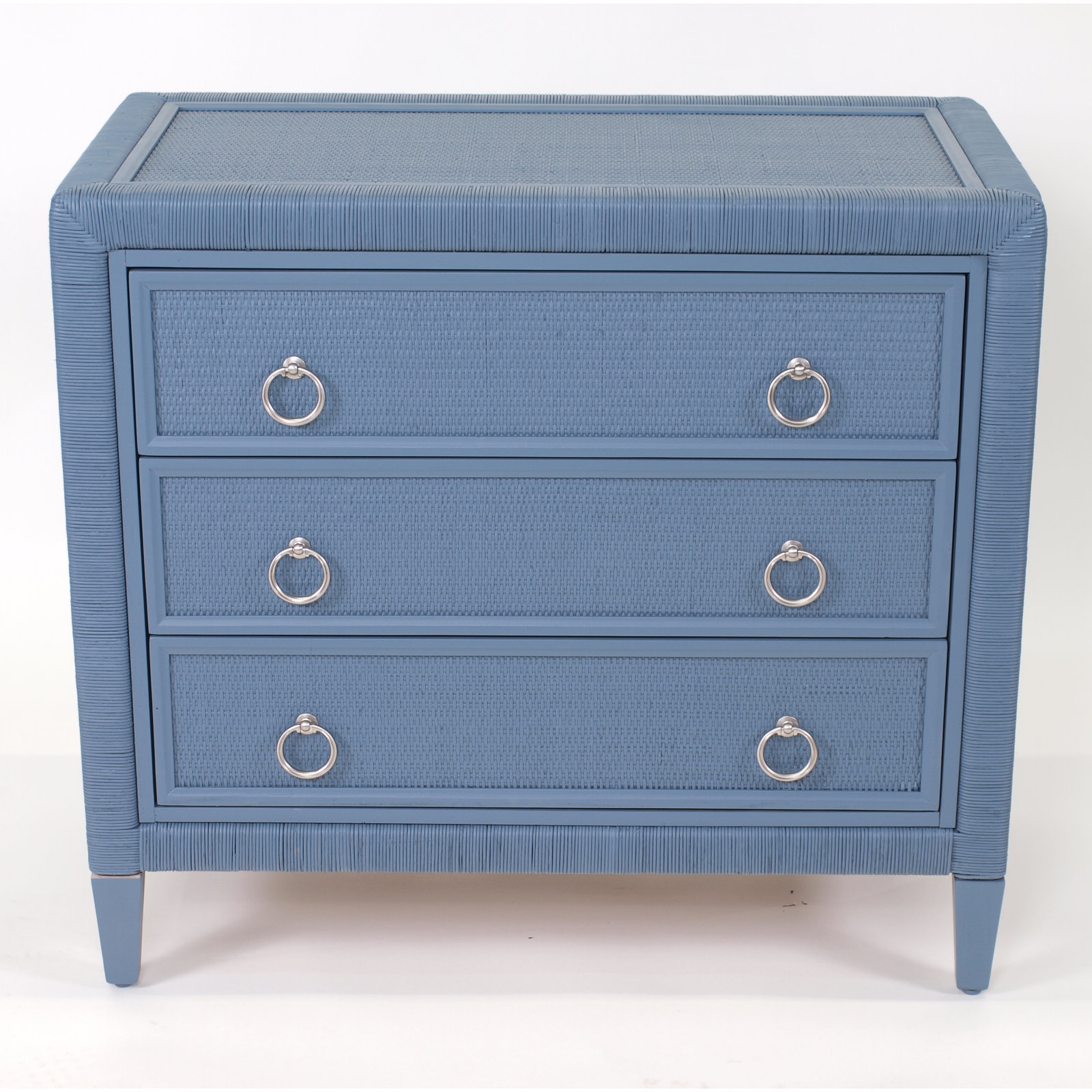 Warwick 36" Wicker Dresser, Satin Nickel, Ocean