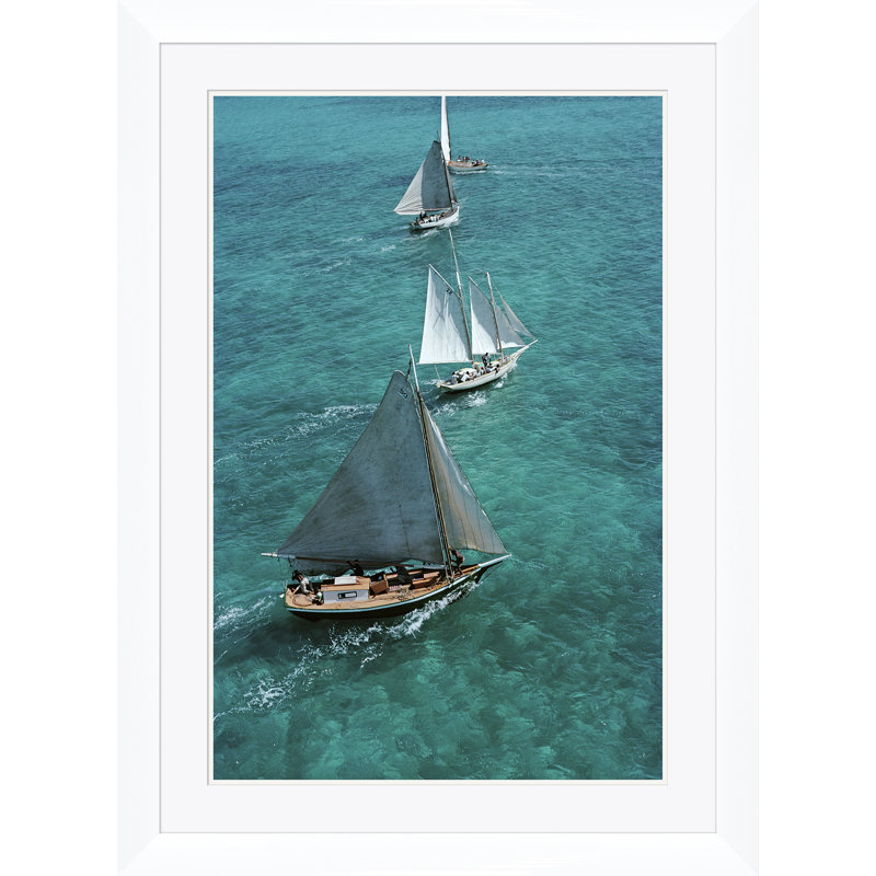 Nautical & Beach Print by Slim Aarons, 41" H x 30" W, Framed Print with Mat, White