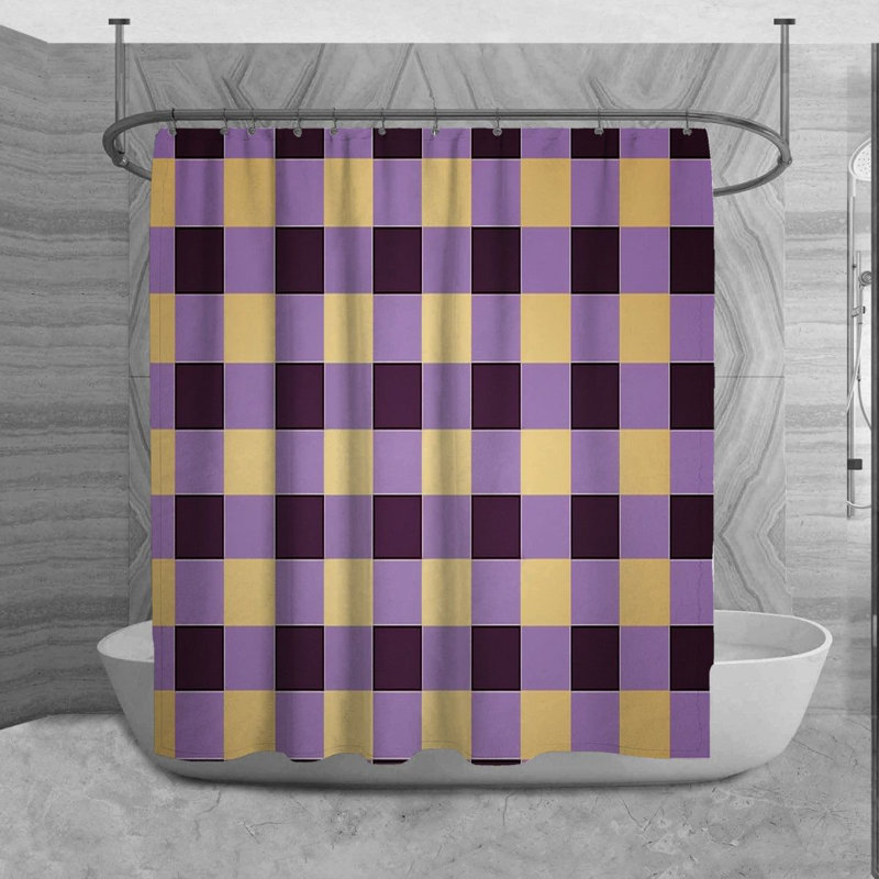 Rideau de douche Naftali Gingham, H 73 po x l 70 po