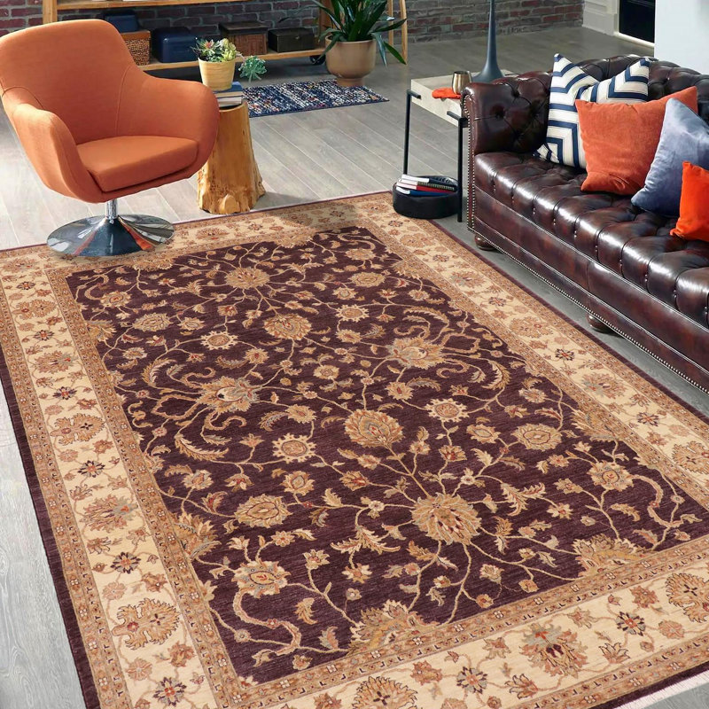 Tapis brun / brun clair en laine noué à la main 8 pi 11 po x 11 pi 9 po de style oriental Dorn