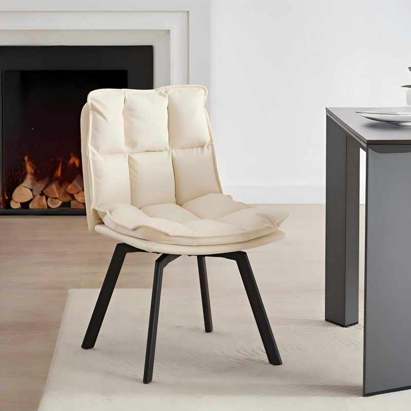 Swivel Dining Chairs Set Of 6, Upholstered Dining Room Chairs, 6, Beige