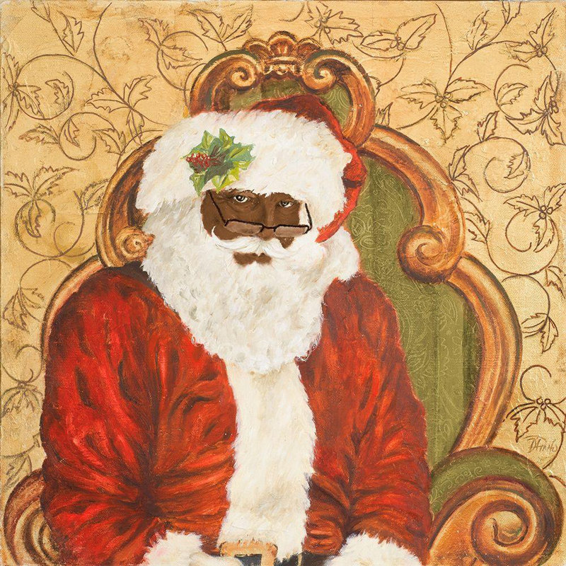 "The Holiday Aisle® Pinto, Patricia", reproduction d'art sur toile tendue sous le titre: Père afro-américain assis