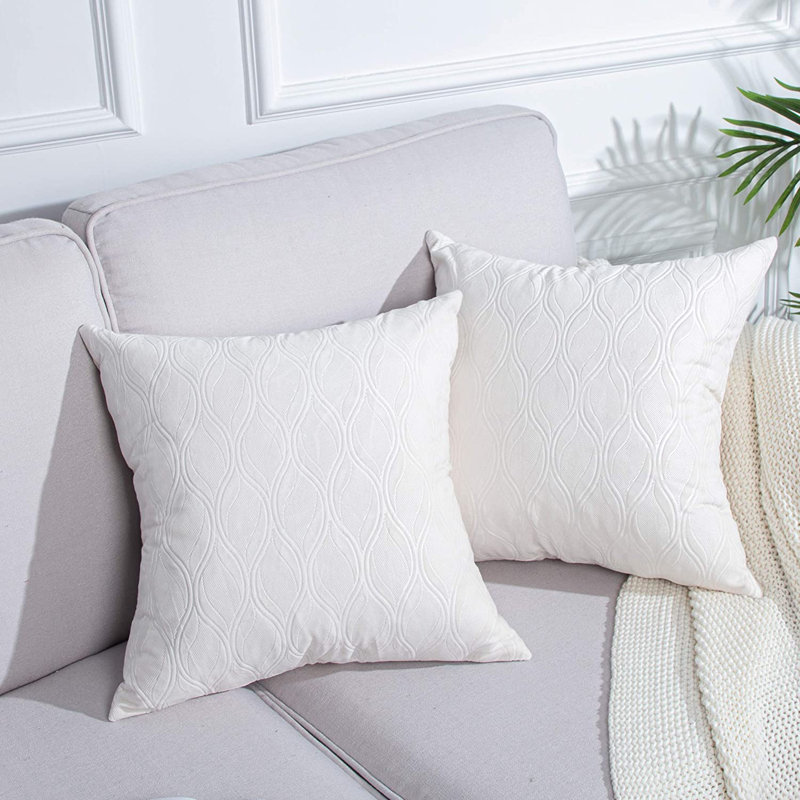 Housse de coussin carré en velours, Crème