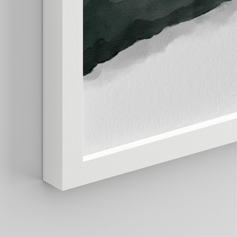 Duotone Misty Mountain Paint Strokes - Ensemble de 4 reproductions de cadres photo simples, Blanc, H 16 po x l 12 po