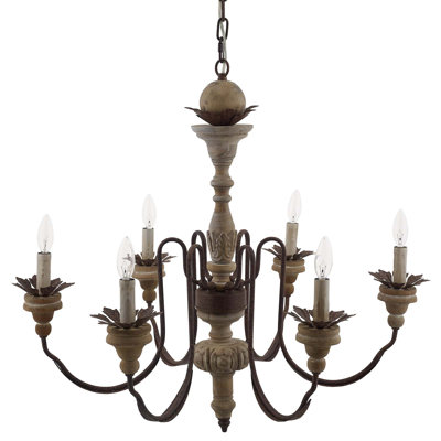 Modway The Gray Barn Wild Hen Vintage French Candelabra Metal & Wood Chandelier