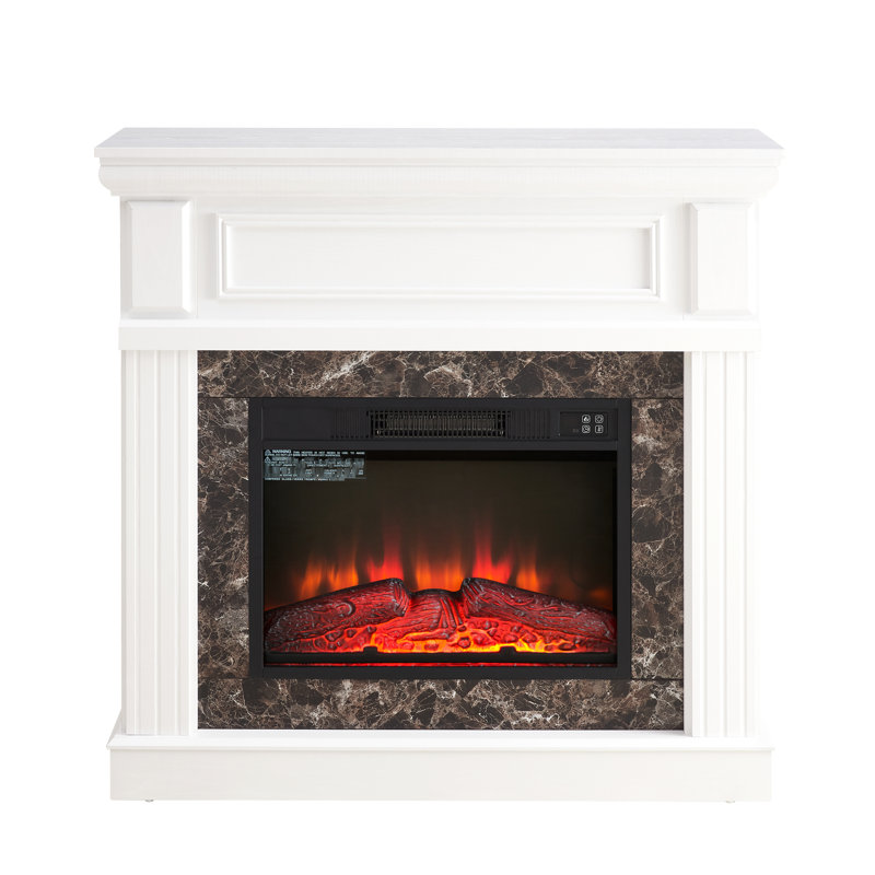 Electric Fireplace In White - 41.47"W*14"D*40"H, Compact Space Saver, Remote Controlled, Adjustable Flame Height, Stylish & Versatile, Smooth Surface, 3D Design, Classic Decor, Realistic Flames