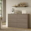 Commode à 3 tiroirs cannelée moderne avec motif escamotable-828908578