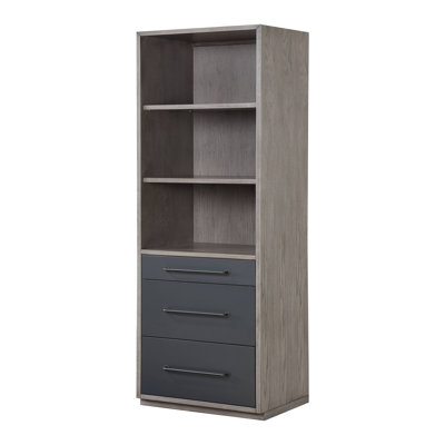 Bibliothèque à 3 tablettes Areece en chêne gris