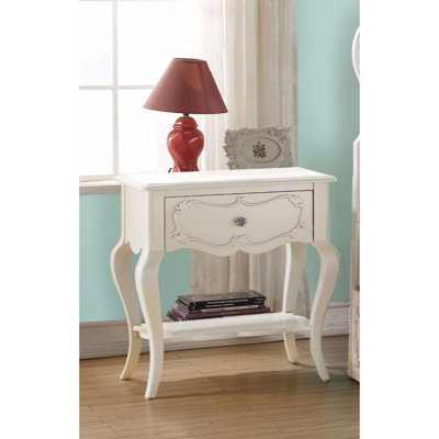 Modern Shevlin 24'' Solid Wood Nightstand – Elegant Bedroom Table with Single Drawer & Storage Shelf