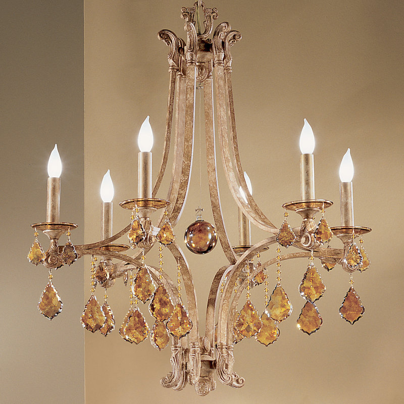 Lustree 6 lumières façon bougie/classique Mediterranean