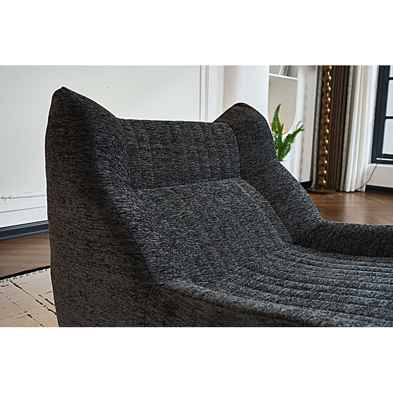 Fauteuil d'appoint surdimensionné avec repose-pieds, Gris