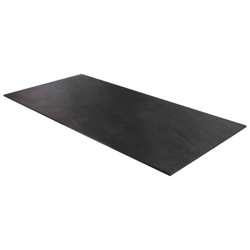 Era 24x48 Matte Textured Limestone Look Porcelain Tile, Charcoal Black
