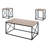 Table Set, 3Pcs Set, Coffee, End, Side, Accent, Living Room, Brown Laminate Metal, Contemporary, Modern