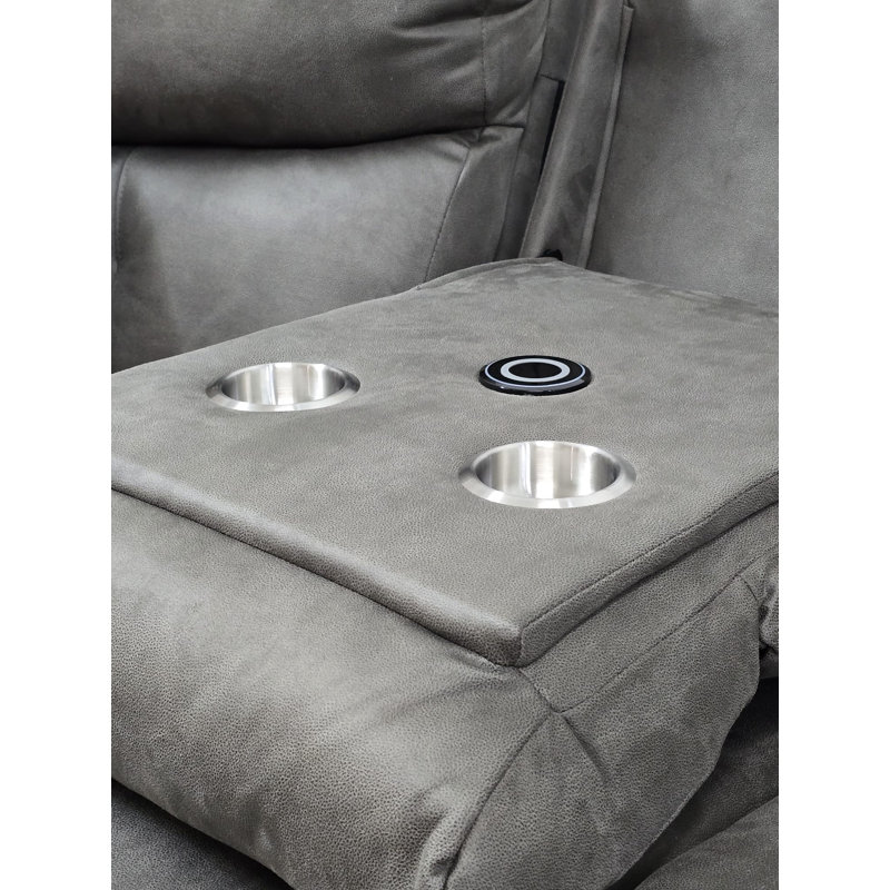 Rosevale Manual Recliner Armchair - Silver, 102" H x 84" W x 93" D, Steel Fabric, Power