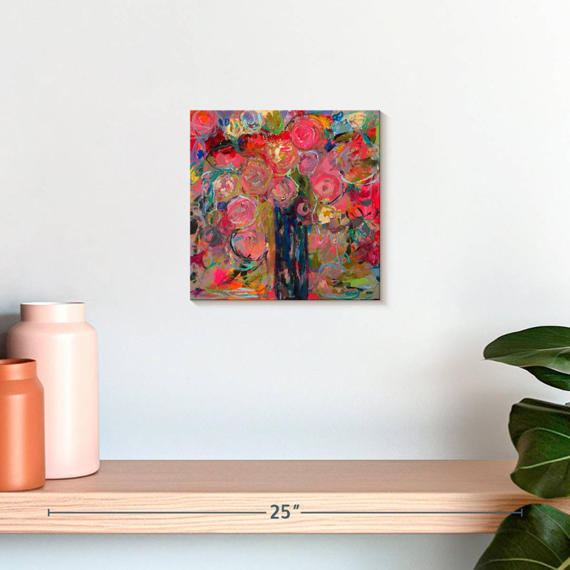 Impression florale sur toile, H 10 po x l 10 po x P 1,25 po