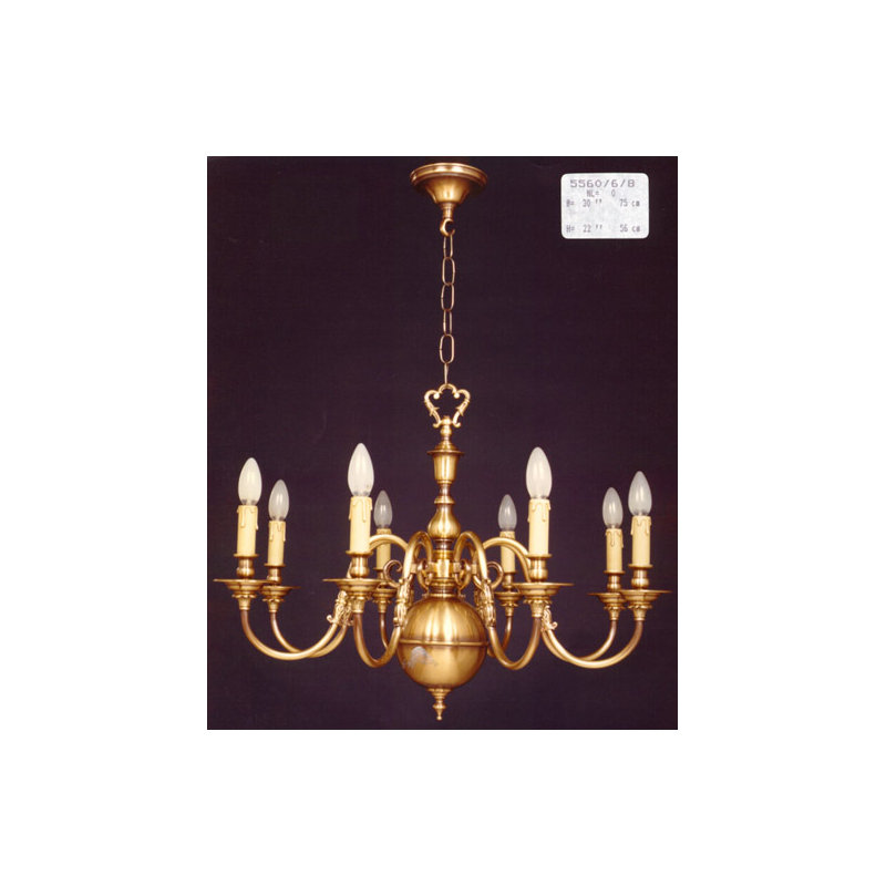 Dehaan 8 - Light Candle Style Chandelier, Antique Silver