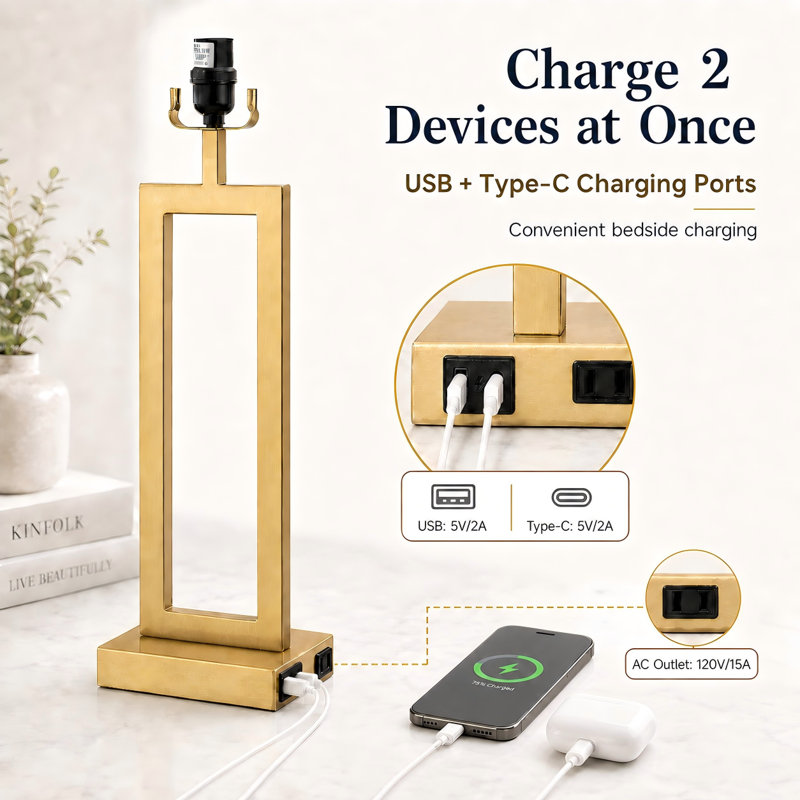 28.5 Metal Single Table Lamp Lase, Touch Switch