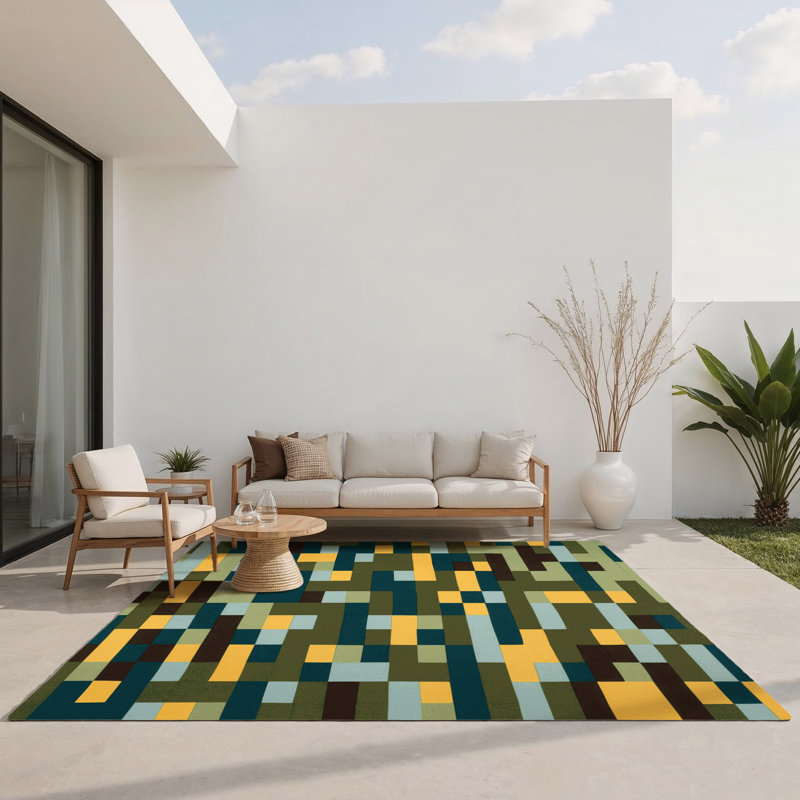 Tapis intérieur et extérieur Geomatrix, Rectangle 3' x 5'