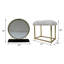 Miroir de coiffeuse et tabouret en fausse fourrure Adao-1704661621