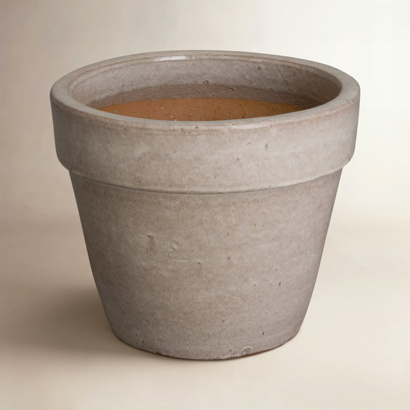 Divina Handmade Ceramic Pot Planter, 12" H x 14" W x 14" D, Light Brown