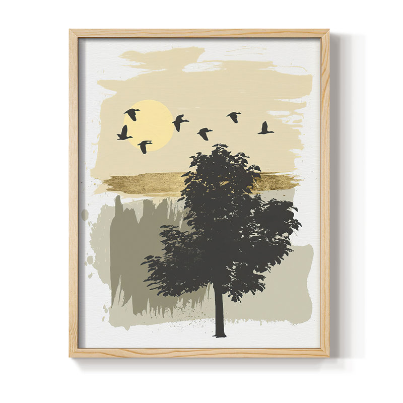 «LeavingHome», reproduction encadrée - bois massif, Naturel, H 11 po x l 9 po