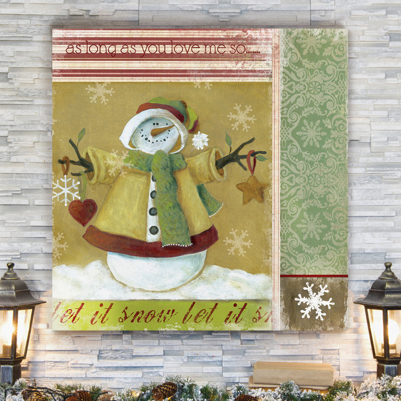 Bonhomme de neige - impression sur toile tendue, H 40 po x l 40 po x P 1 po