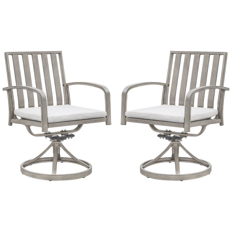 Ensemble de 2 chaises de patio en aluminium pour l'extérieur, pivotantes à 360 ° avec coussins lavables et chaises profondes