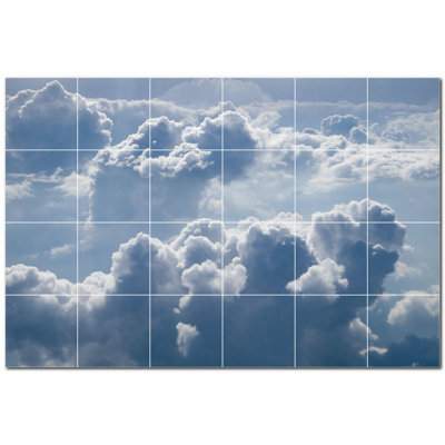 Clouds Photo 8 in. x 8 in. Ceramic Decorative Mural