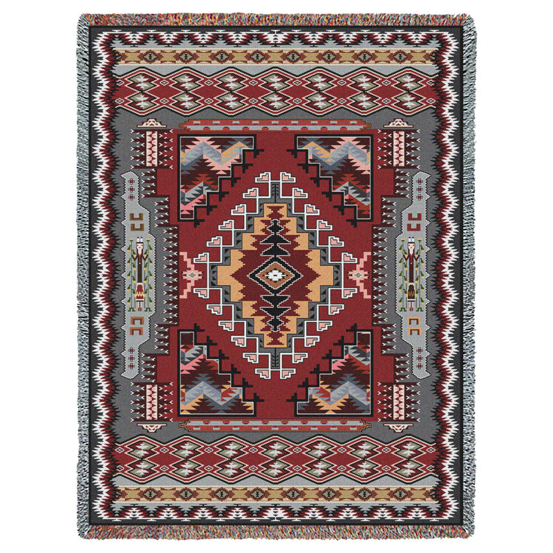 Couverture Pure Country Weavers Painted Hills Sunset - Inspiration amérindienne du Sud-Ouest - Jeté en tapisserie tissée en coton - Fabriqué aux États-Unis (72 x 54)