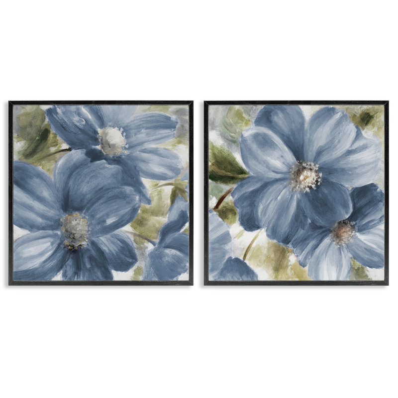 Ensemble de 2 giclées encadrées Floral Walk in Beauty, design par Lanie Loreth, Giclée encadrée noir minuit