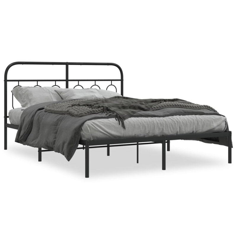 Raiens Metal Bed, Black, 140 x 200cm