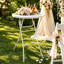 Table basse pliante ronde blanche de 81 cm (32 po), table de bar pliante de 110 cm (43,3 po) pour fêtes et événements, ensemble de 2
