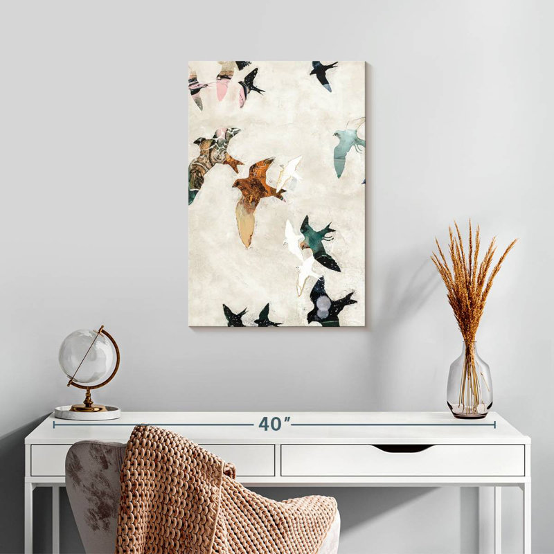 Oiseaux abstraits I, H 24 po x l 16 po
