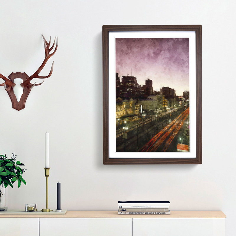 Canal Street in New Orleans - Picture Frame Graphic Art Print, 63cm H x 45cm W x 2cm D, Walnut Framed