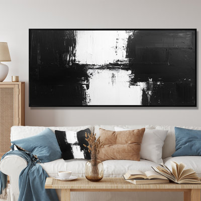 Monochromatique dérive des ombres dans le noir - art mural transitionnel moderne abstrait