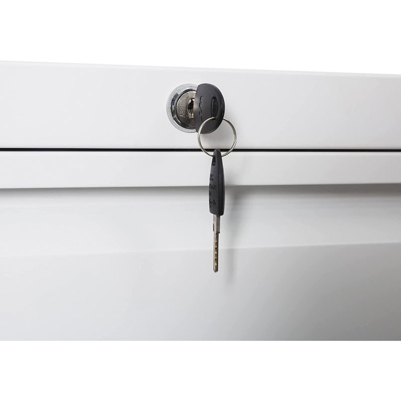 AOBABO White 4-Drawer Lockable Lateral Metal File Cabinet